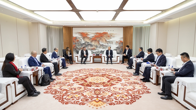 莫鼎革與安哥拉駐華大使內(nèi)圖、Sonangol代表團(tuán)舉行會(huì)談